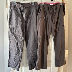 Koi Womens Scrub Pants Bundle Gray & Taupe Size Large